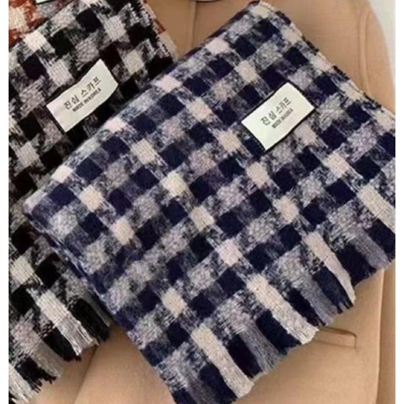 New Scarf for Women Winter Houndstooth Two color Korean Style Versatile High End Women's Autumn and Winter Warm Student Scarf