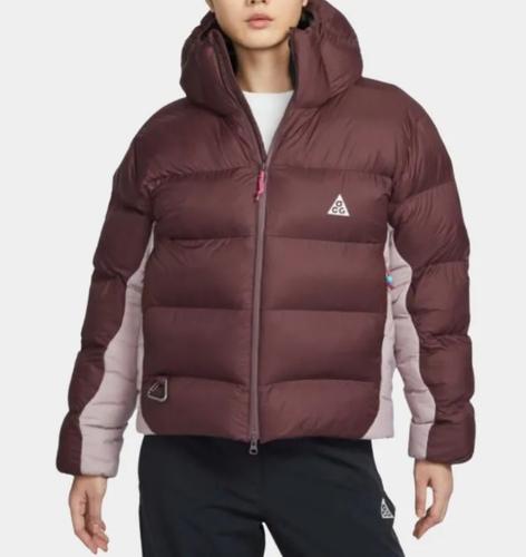 Nike ACG PrimaLoft Color-Block Hooded Zipper Warm Puffer Jacket Unisex Red