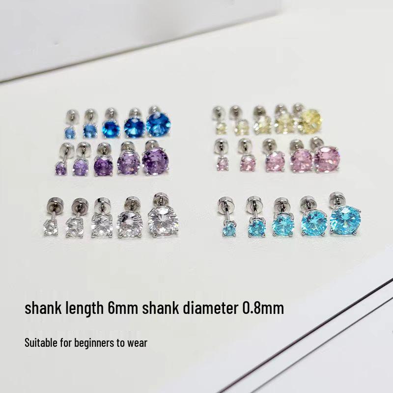 Blitz Zirkon Krallen Ohrstecker - Titanstahl, Schraubverschluss Luxus Muschel Ohrstecker für Damen