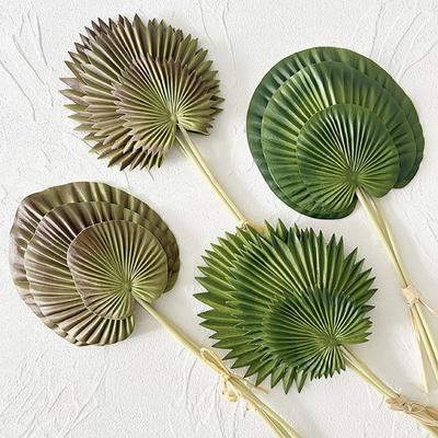 Feuille Artificielle Sans Entretien Fraîcheur Longue Durée Feuilles en Forme d'Éventail Réalistes Texture à Haute Simulation Fausses Feuilles Tropicales Décoration de Maison