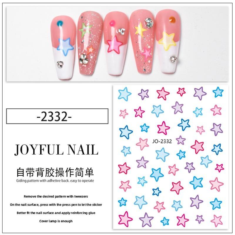 3pcs 3D Nail Art Stickers Colours Stickers for Nail Art Decoration