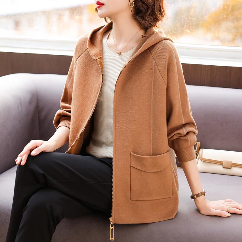 Women s Casual Hooded Knit Cardigan XL