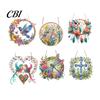 Indoor Outdoor Decor Flower Print Sun Catcher, Acrylic Colorful Owl Hummingbird Dragonfly Suncatcher, Catcher Hanging Artistic Ornament, Home