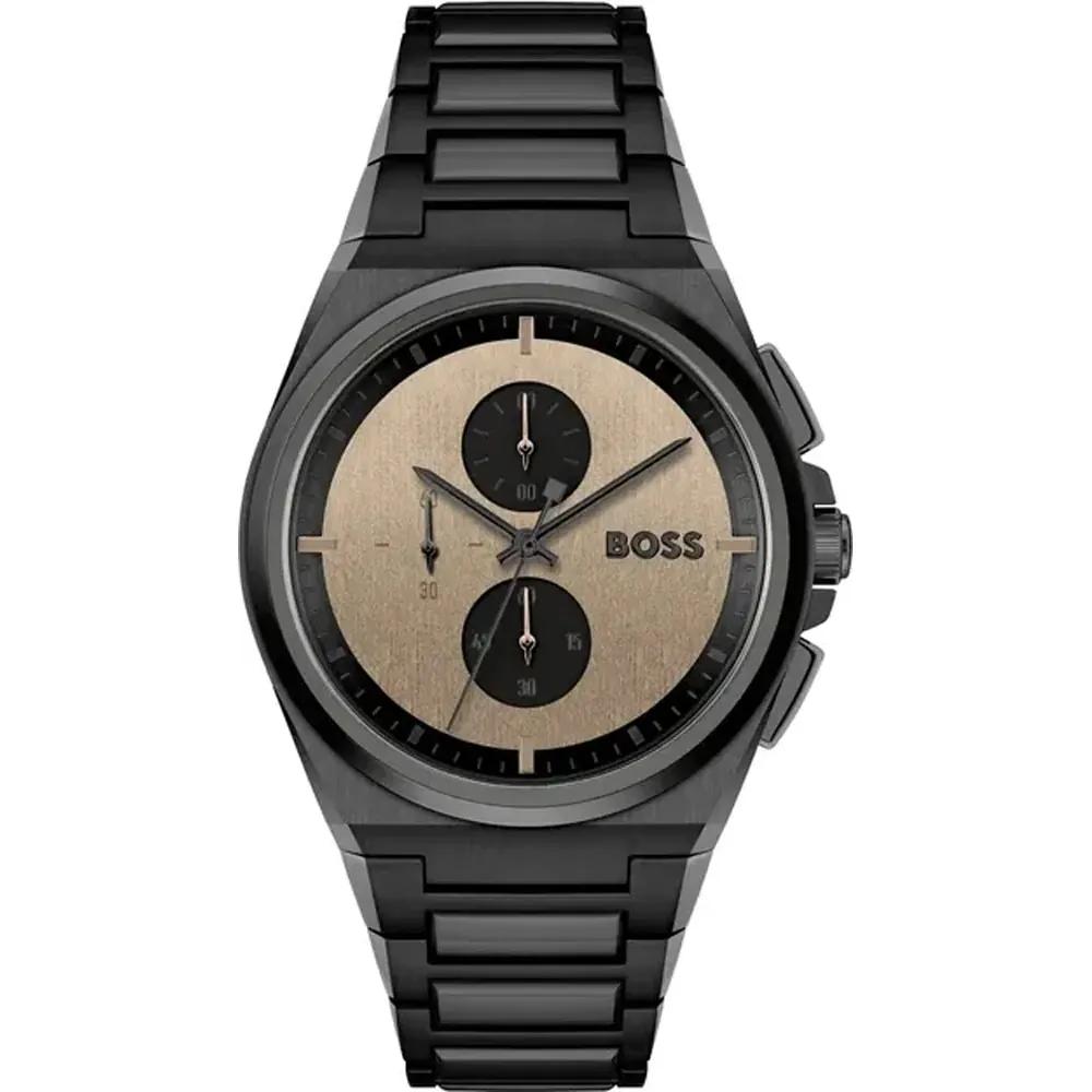 BOSS Steer Beige Black Stainless Steel Men s Quartz Watch 1514043 бежевый