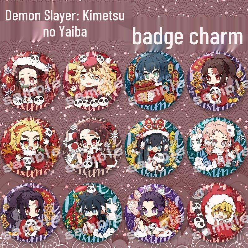Demon Slayer Badges: Giyu Tomioka, Kyojuro Rengoku, Inosuke, Muichiro, Shinobu Kocho Anime Merchandise