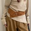 Luxurious Matte Finish Wide Belt PU Waistband Slimming For Women Retro Clasp Two Color Option Easy Styling