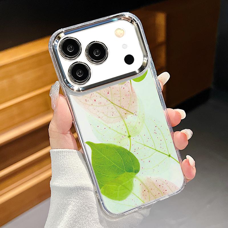 

INS Watercolor Floral Case For iPhone 17 Pro Max iPhone 16 15 14 13 Pro Max 11 17e 16e Plating Lens Frame Clear Soft Silicone Back Cover iPhone 15 Pro