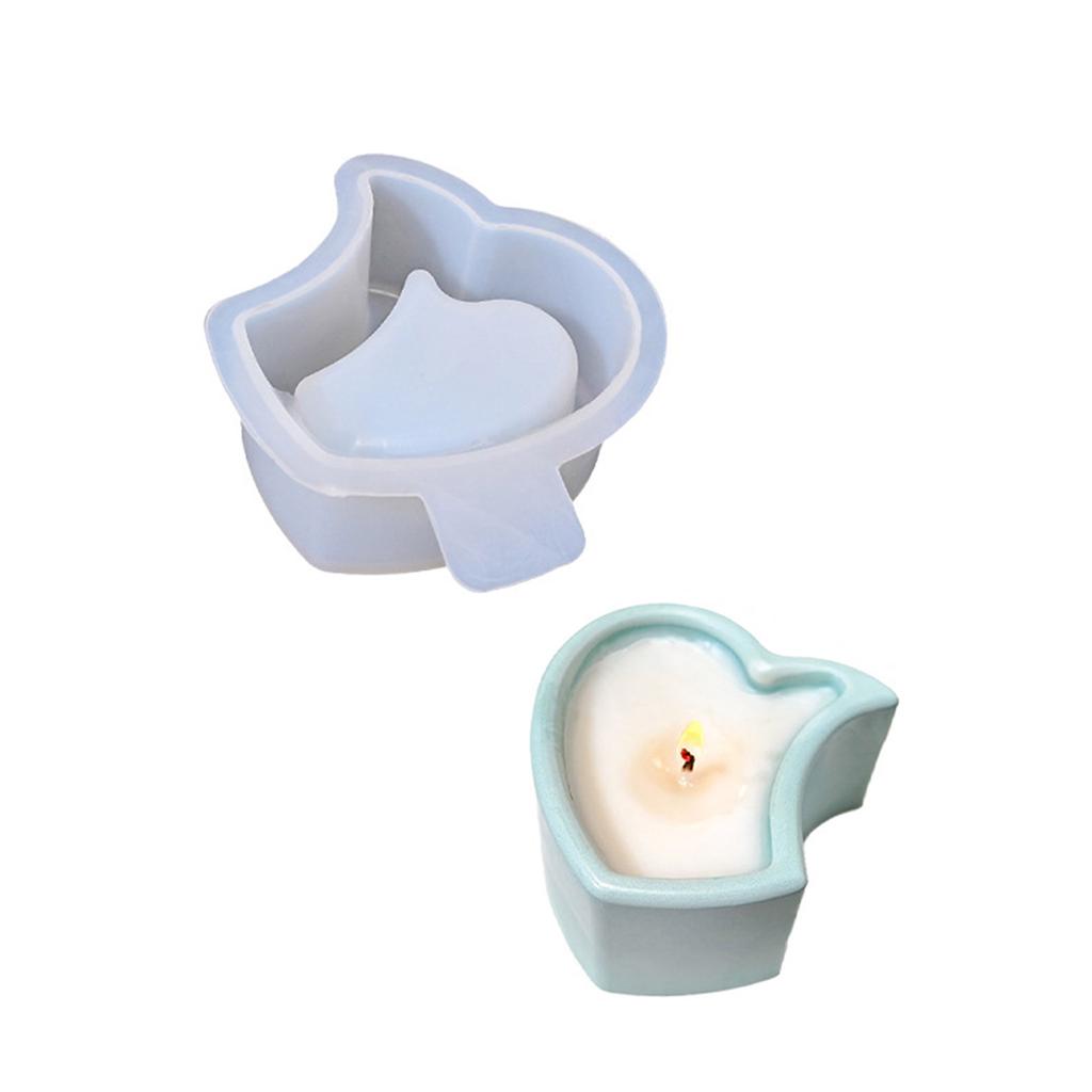 3 Styles Heart Shaped Silicone Mould for Resin Candle Holders Crafting With Smooth Surfaces Designs