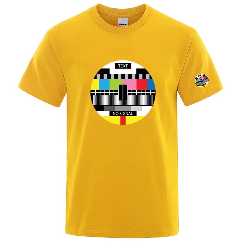 Summer No Signal Logo Printed Men's High Quality Daily Cotton Round Neck T-shirt Loose Breathable Street Short Sleeve Large