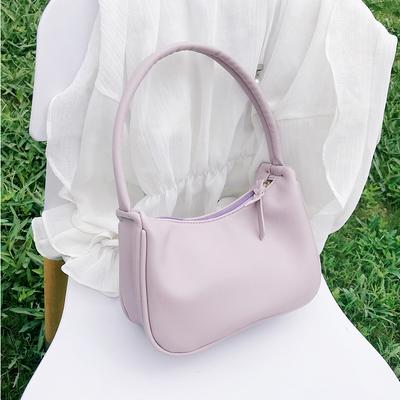 Módní dámská kabelka pod paži, moderní jednobarevná texturovaná pu kožená jednoduchá dámská kabelka, oblíbená taška s velkou kapacitou