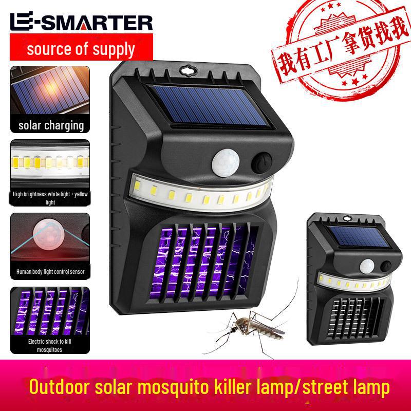 Zweireihige Solar-LED-Straßenleuchte für den Außenbereich mit Bewegungsmelder