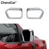 2X Chrome Side View Mirror Rain Eyebrow Shell Cover Trim For Ford F150 -23