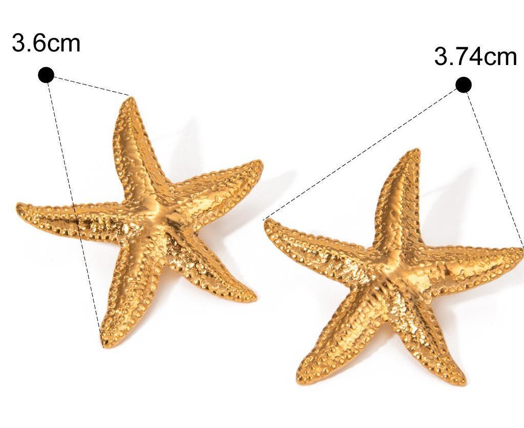 

Серьги-звезды из нержавеющей стали 18-каратного золота в форме летних свежих морских ракушек INS Style No size variants available