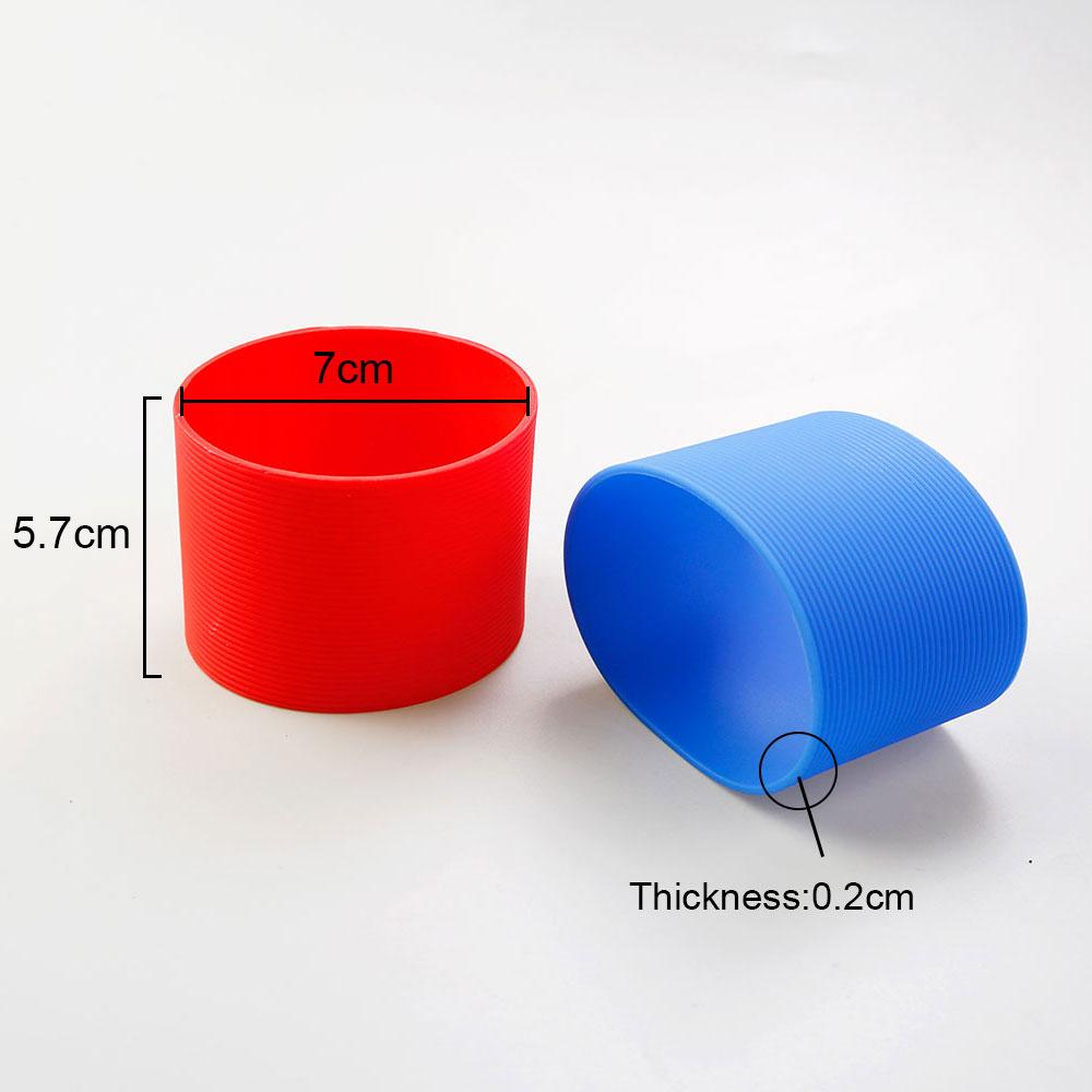 SW 16 Colors 7.0CM Silicone Cup Cover Stripes Non-slip Heat  For Glass Cup Sleeve 70MM Insulated Water Bottle Cup Sleeve