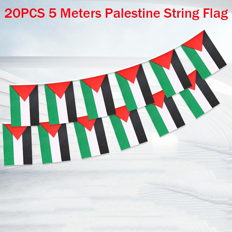 1421cm 5meter 20pcs Palestine String Flag Polyester Banners Office Home Decor