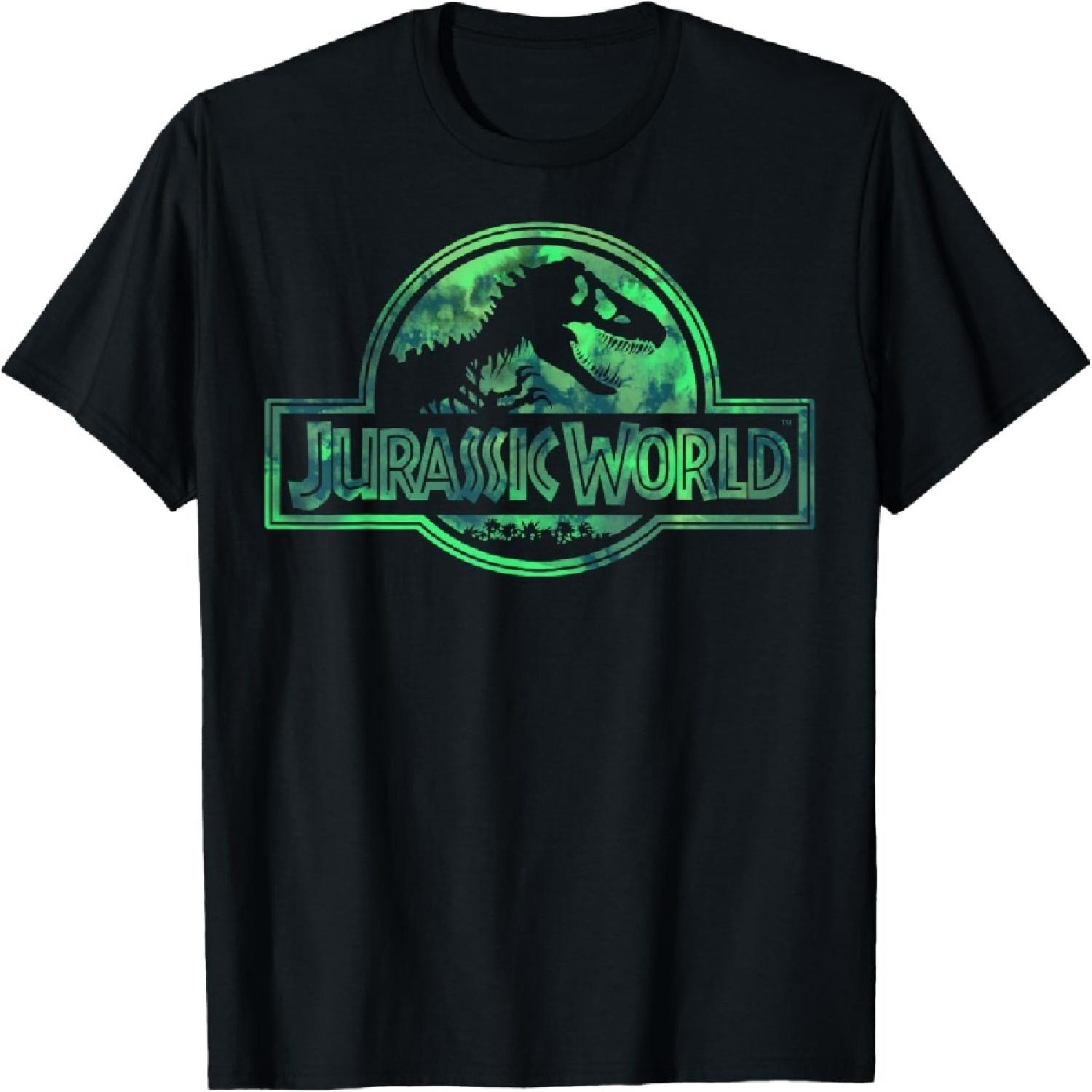 Jurassic World Green Teal Watercolor Logo T-Shirt XXXXXL разноцветный