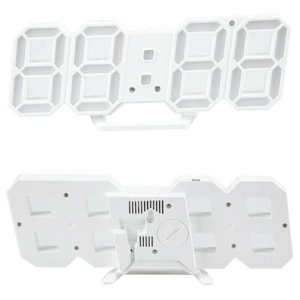 3D Modern Digital LED Wall Clock 24/12 Hour Display Timer Alarm Home USB