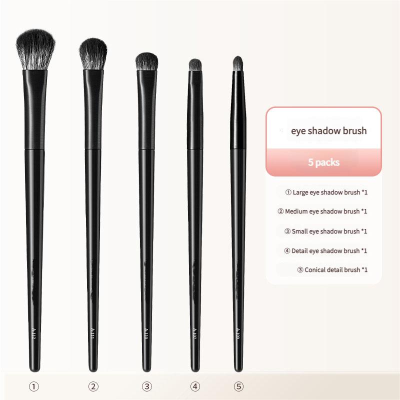 

Профессиональный набор из 5 кистей с мягкой щетиной для теней для век, для подводки глаз, детализации под глазами, точных инструментов для макияжа, черный