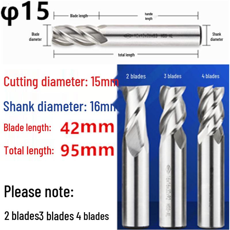 Guiyang Xiaohe DHZ High-Speed Steel 2/3/4-Flute Milling Cutter