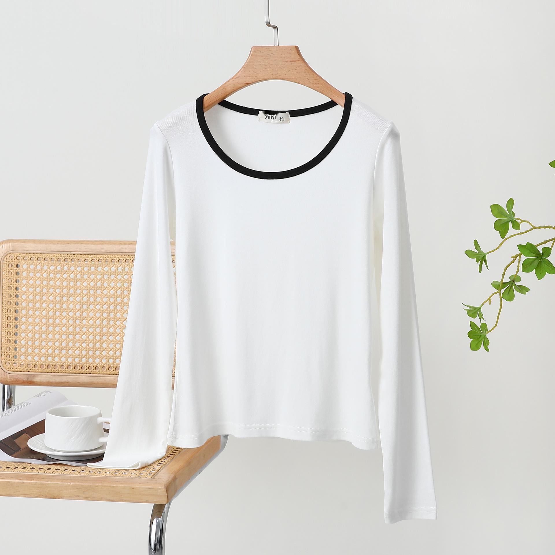 

Женский базовый топ с длинным рукавом для весны и осени XL белый