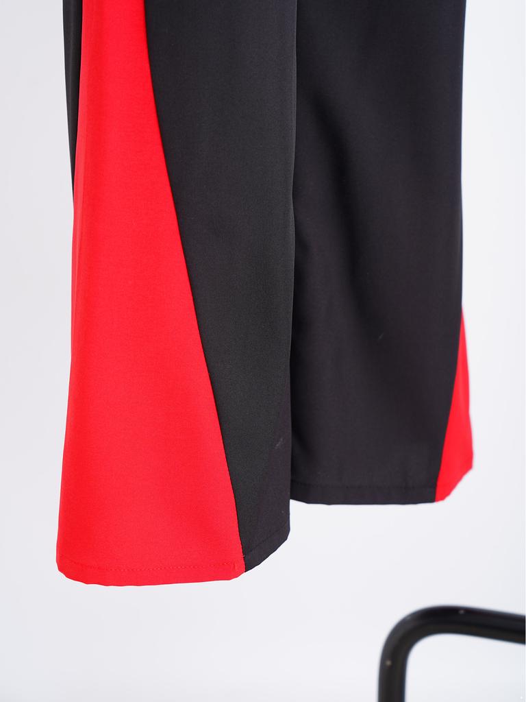 Chlapecký outfit na flamenco tanec Color Block Sklápěcí límeček Dlouhý naberaný rukáv Svetr Kalhoty s elastickým pasem Pásek