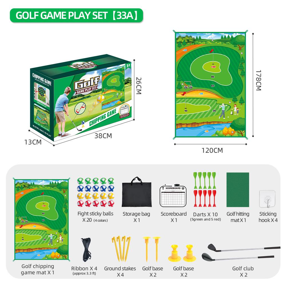 Cross-border Outdoor Boys’ 3-in-1 Golf Velcro Ball and Darts Sports Toy
