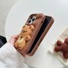 3D Cute Cartoon Bear Telescopic Bracket Silicone Phone Case For iPhone 17 16 15 14 13 12 11 Pro Max Shockproof Protective Cover