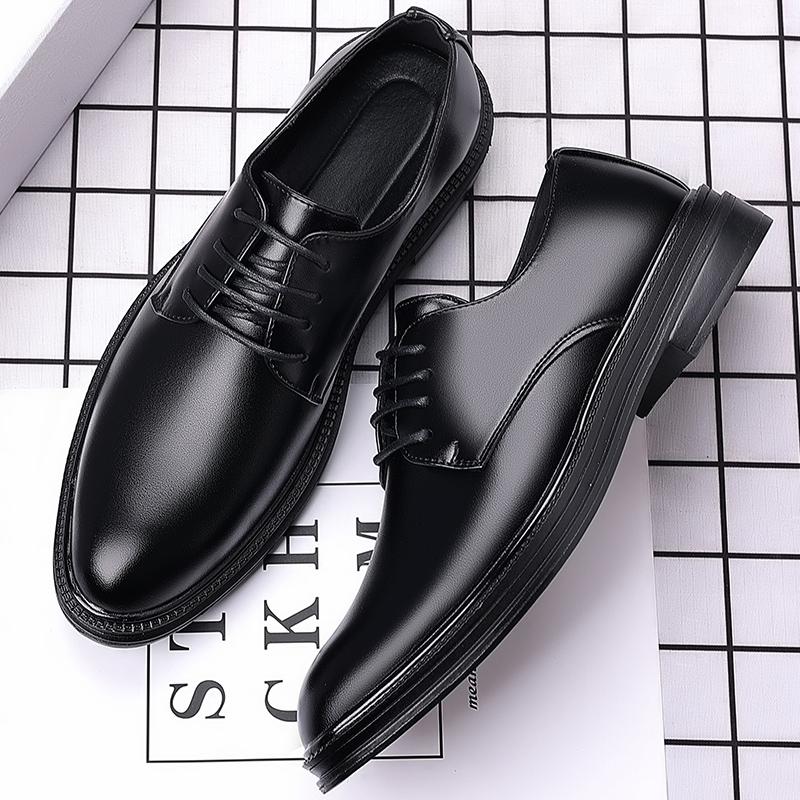 

Большой размер Роскошная кожа Мужская формальная обувь Заостренный носок Оксфорды Мужская модельная обувь JZ-6602 45 чёрный