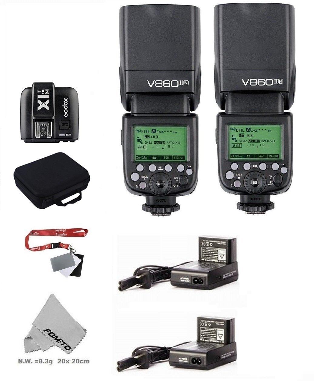 

GODOX V860IIN Camera Flash Set of 2 TTLpioneering Camera Flash Suitable for Nikon DSLR Cameras Li-ion чорний