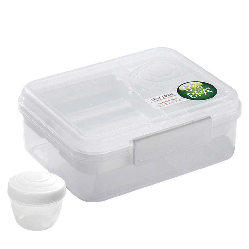Stylish Dual Compartment Bento Box PPractical Double Layered Meal Carrier Great for School Lunches and Work Breaks