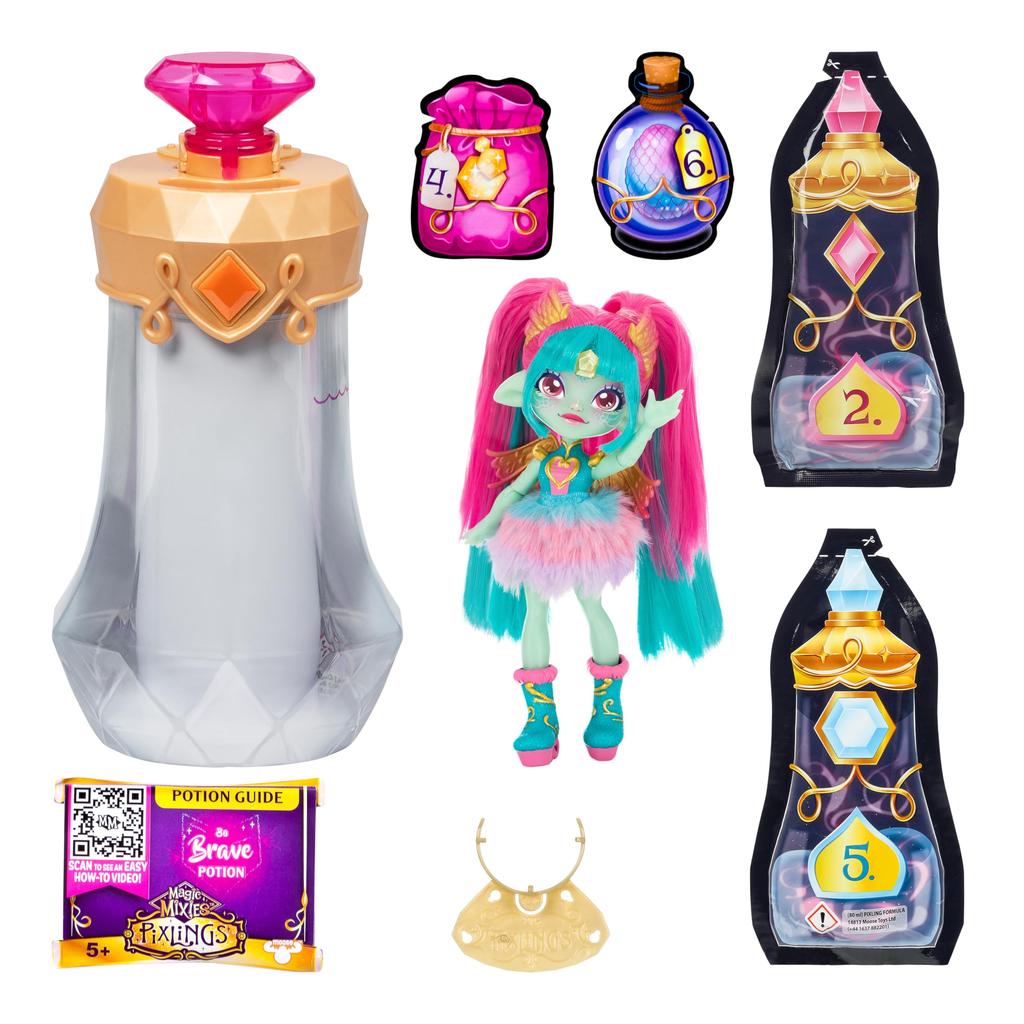 Magic Mixies Pixlings. Amber The Dragon Pixling. Create and Mix A Magic Potion That Magically Reveals A Beautiful 6.5" Pixling Doll Inside A Potion Bo