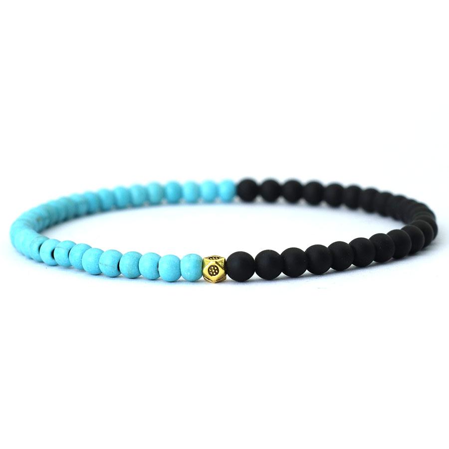 New 4mm Beads Mens Bracelet Bicolor YinYang Strand Braslet Festival Accessories Natural Picasso Tiger Eyes Stone Braclet Pulsera