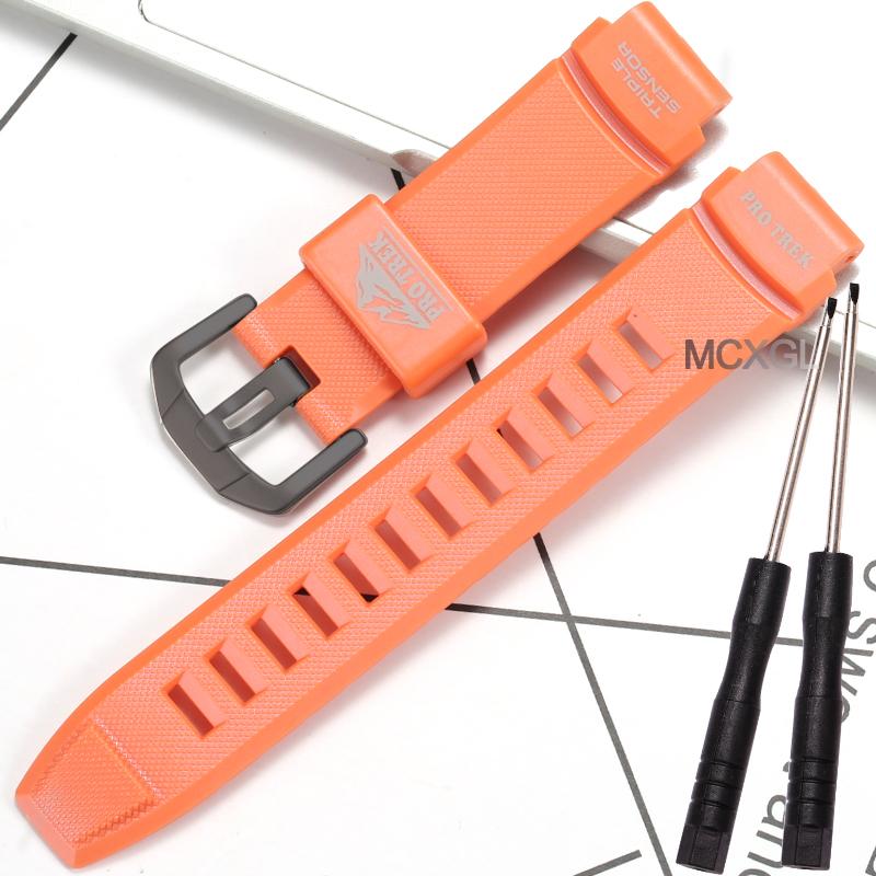 PRG-200 Replacemnet Strap Suitable For Casio PRG-200 PRG280/550 PRW-3510Y Watch Band Mens Resin Sport Watch Accessories 18mm