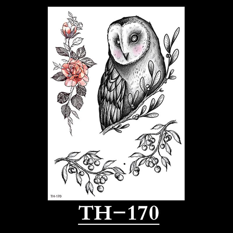 Flower Arm Tattoo Sticker, Half Arm Waterproof Tattoo Sticker, Sketch Line Tattoo Sticker Tattoo