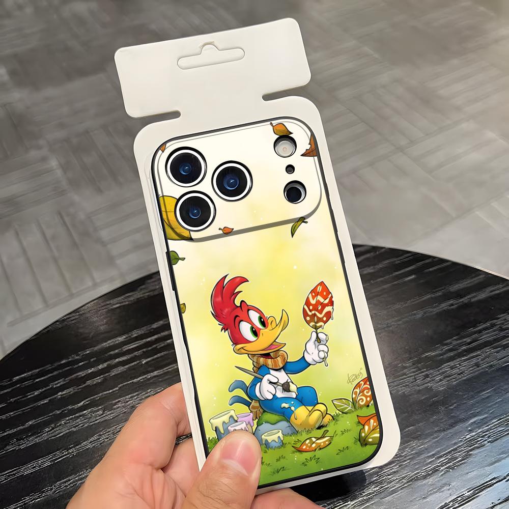 

T-the Woody Woodpecker Phone Case For IPhone 17 Air 16 E Pro Max 15 14 13 Mini 12 Pro 11 Max Plus Black Soft Shell iPhone 12