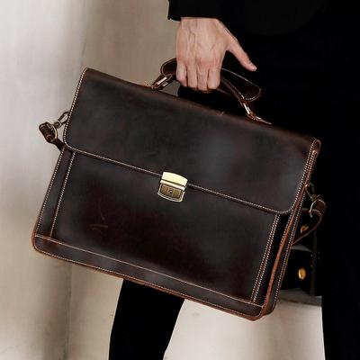 Pendler Umhängetasche Aktentasche Herrentasche Mad Horse Leder Echtleder Business Herren Handtasche Computertasche