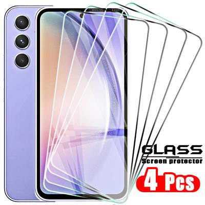 4Pcs Tempered Glass for Samsung Galaxy A54 A34 A24 A14 A04 E A04S A13 4G A23 A33 A53 A73 5G Screen Protector Protective Film