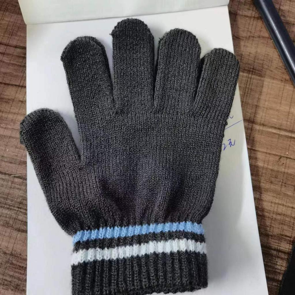 Winter solid color warm and cold gloves knitted gloves student couple cycling gloves