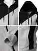 Men's Casual Patchwork Hoodie Jacket - Plus Size