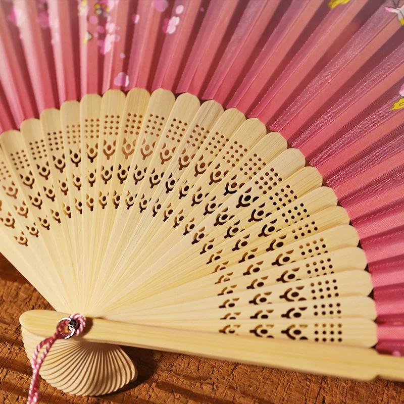 Traditional Chinese Folding Fan for Women, Portable Summer Dance Fan with Retro Tassels