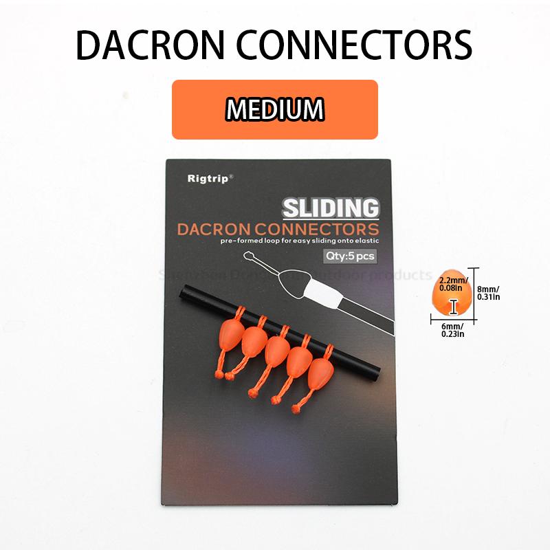 5pcs/Set Carp Fishing Sliding Dacron Connectors Pre-Formed Loop For Easy Sliding Onto Elastic And Pole Rig Line For Fishing Tackle