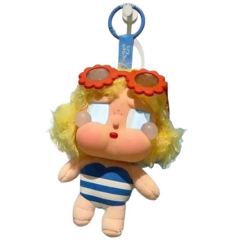 Cry Baby Plush Keychain With Surfboard Design For Summer Beach Accessory