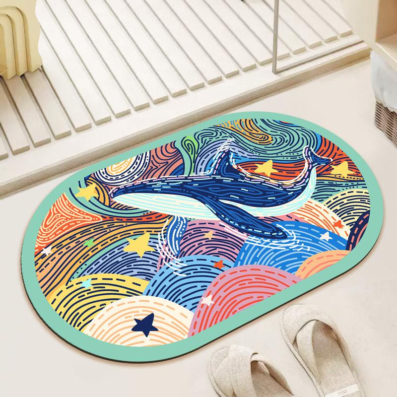 Weiche Kieselgur Badezimmer Wasserabsorbierende Rutschfeste Matte Heim Toilette Tür Schnelltrocknende Fußmatte Einfache Badezimmertür Bodenmatte 40X60cm 15.7X23.6in