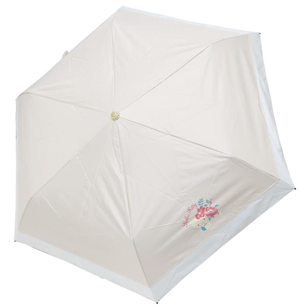 Sanrio Hello Kitty Bicolor Parasol Folding Umbrella 50cm 6 Ribs Hand-Opening Safety Wheel Sunny and Rainy Shinamo Character One Point Cute Design