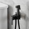 Matte Black Solid Brass (Copper Core) Handheld Bidet Sprayer - Wall-Mounted Health Faucet with Hose & Holder