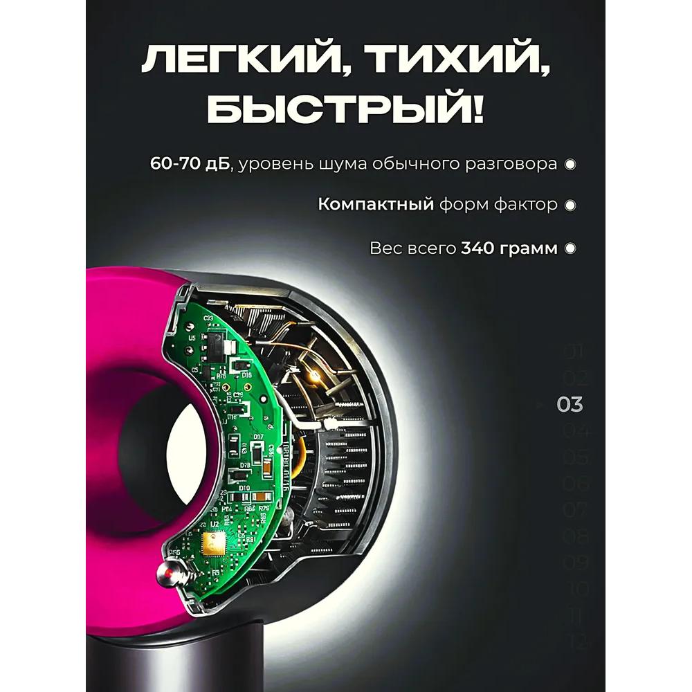 Haartrockner, professioneller Haartrockner 2500 W, 5 Aufsätze und Haartrocknerhalter inklusive, lila