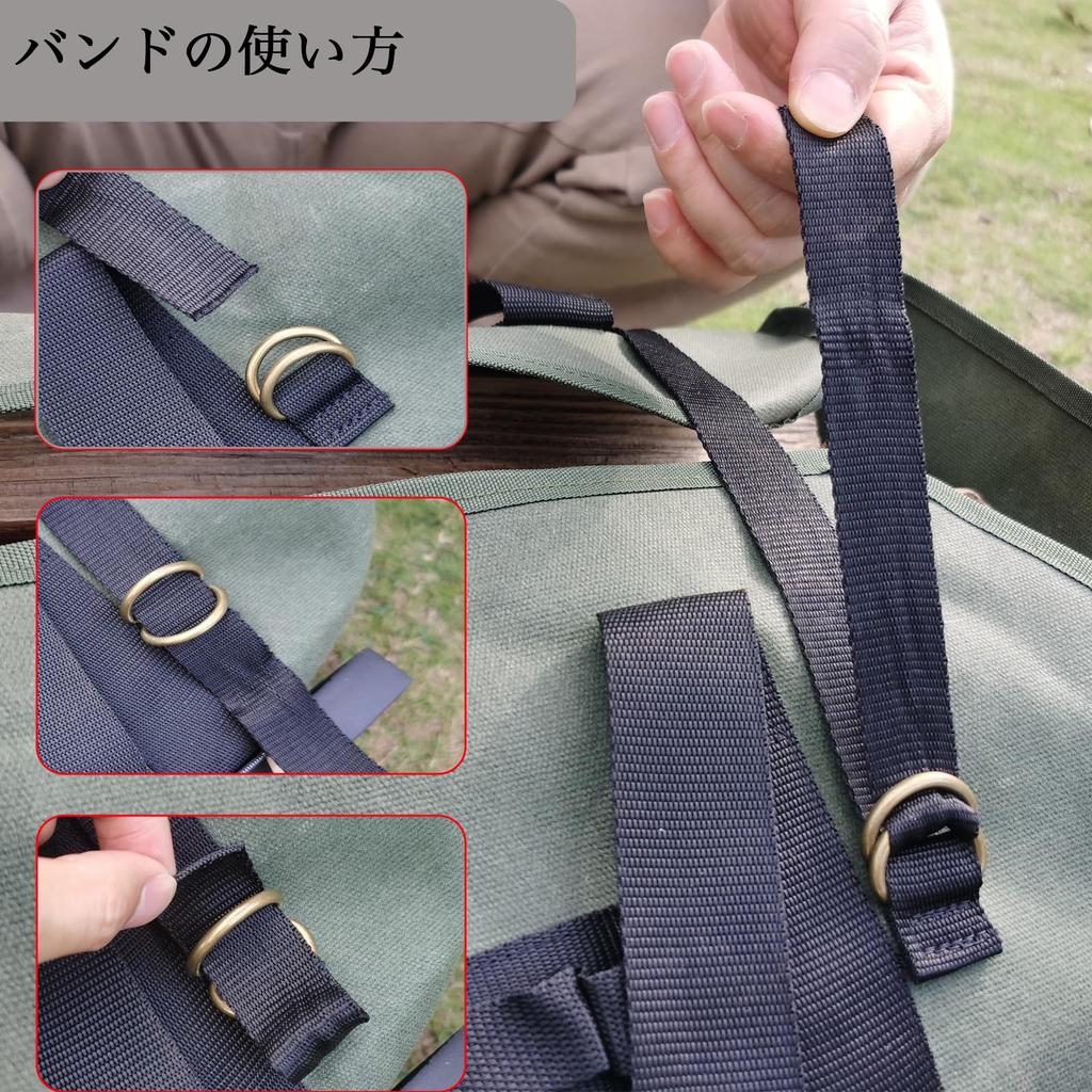 Saco para Carregar Lenha FLYFLYGO, 2 Vias, Lona de Parafina Extra Espessa, Grande Capacidade, Impermeável, À Prova de Fogo, Saco para Carregar Lenha (2 maneiras)