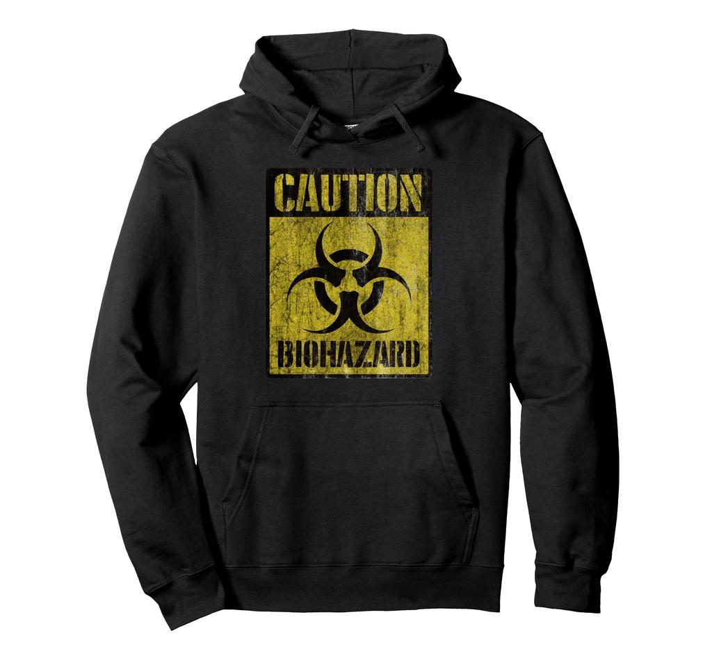 Grunge Biohazard Symbol Post-Apocalyptic Warning Sign Hoodie