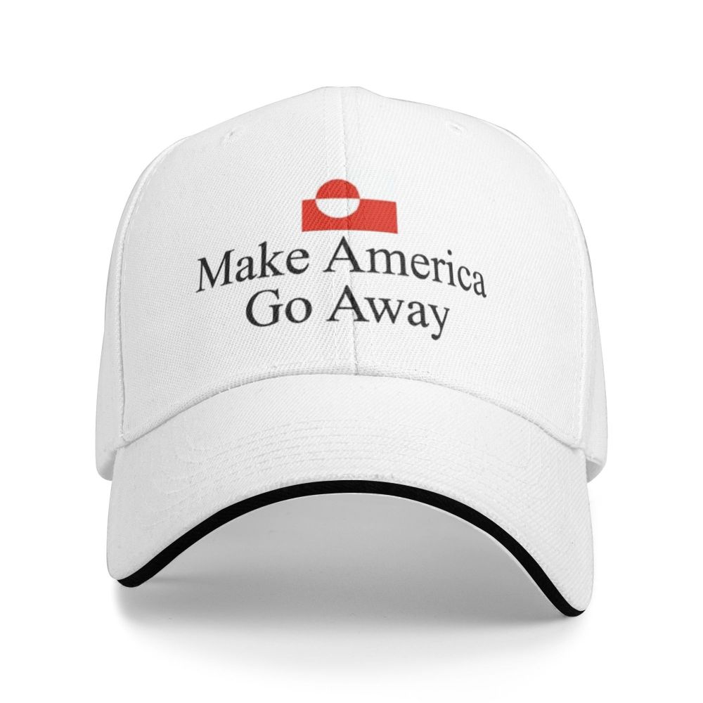 Make America Go Away Greenland Suppport Adjustable Hat Summer Golf Cap Women Unisex  2026 Baseball Cap Casual Outdoor Sunshade