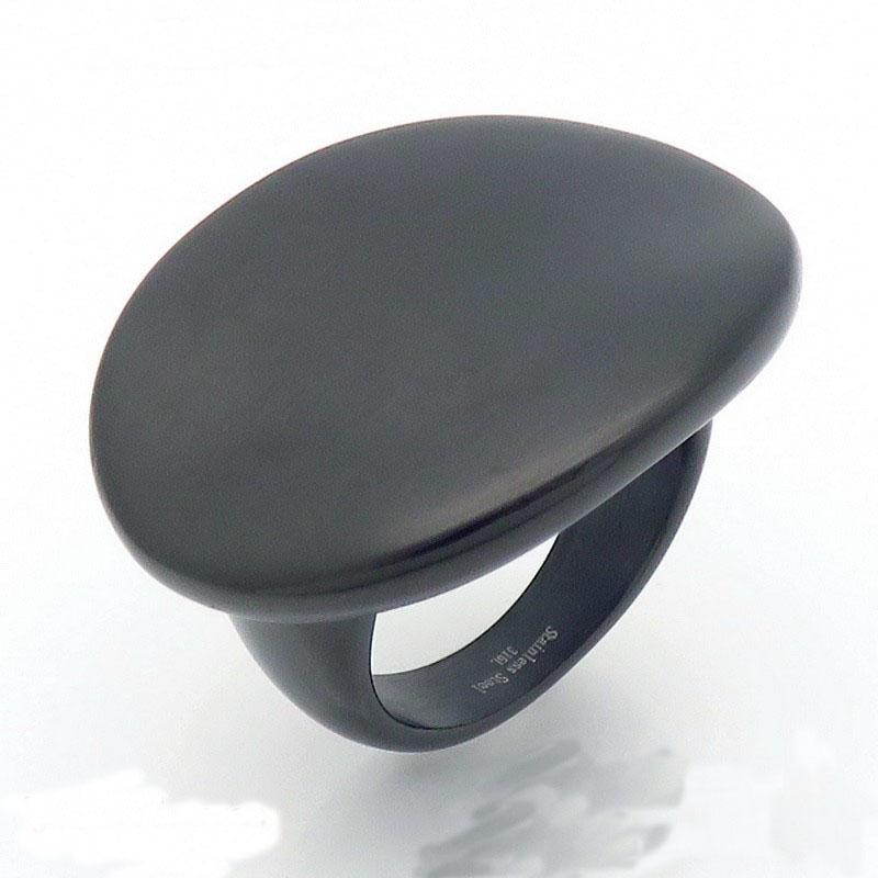 Golden Stainless Steel Oval Charm Ring For Women Polished Hip Hop Chunky Finger Ring Aniolls Trendy Party Jewelry Girl Gift